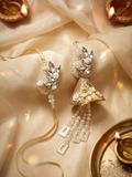 Gold & Crystal Leaf Designer Rakhi Lumba Set