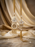 Crystal Pearl Bhaiya Bhabhi Rakhi Set – Ivory Gold & Diamond Shine